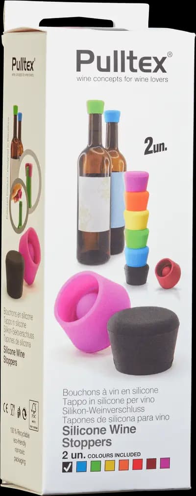 Produktbild för Vinförslutare svart 2-pack