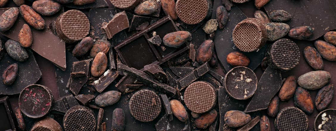 Choklad och krossad choklad
