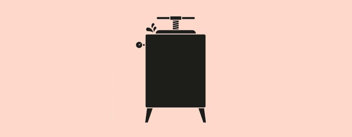 Illustration av en vinpress.