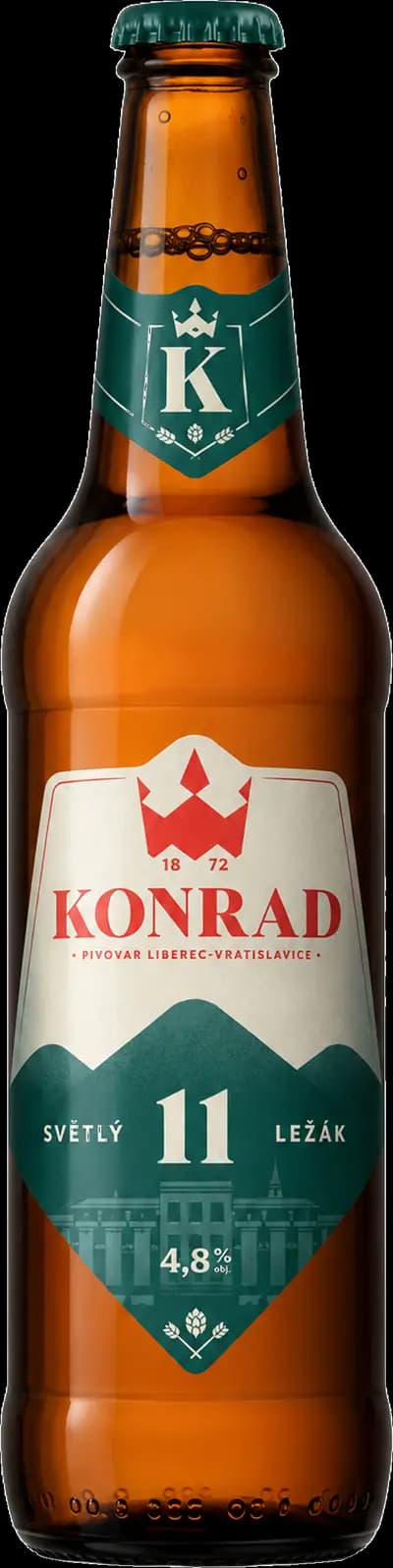 Pivovar Liberec Vratislavice, KONRAD 11° Premium Lager, Flaska, 500 ml