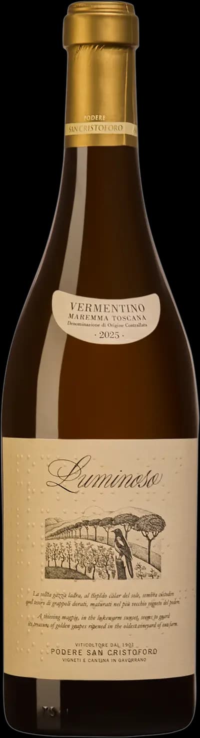 Luminoso Vermentino, Podere San Cristofero, 2025, Flaska, 750 ml