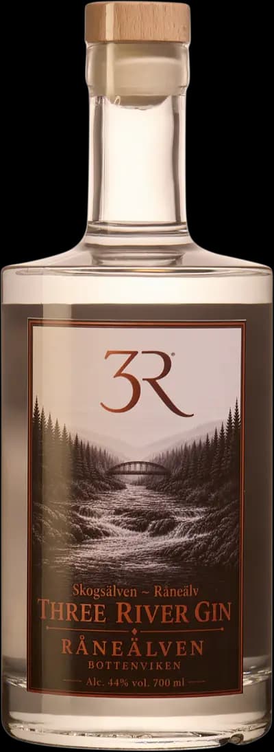 Gin & Us Distillery, Three River Gin Råneälven, Flaska, 700 ml