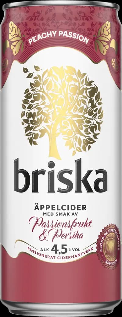 Briska, Passionfrukt & Persika, Burk, 330 ml