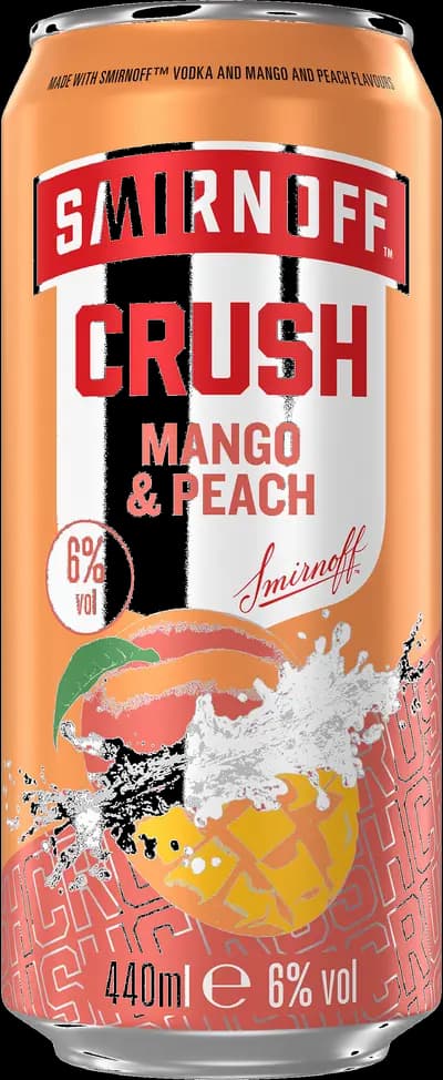 Smirnoff Crush Mango & Peach, Burk, 440 ml